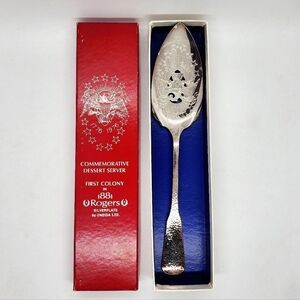 Antique Vintage Patriotic Eagle Silver Plate Commemorative Dessert Server